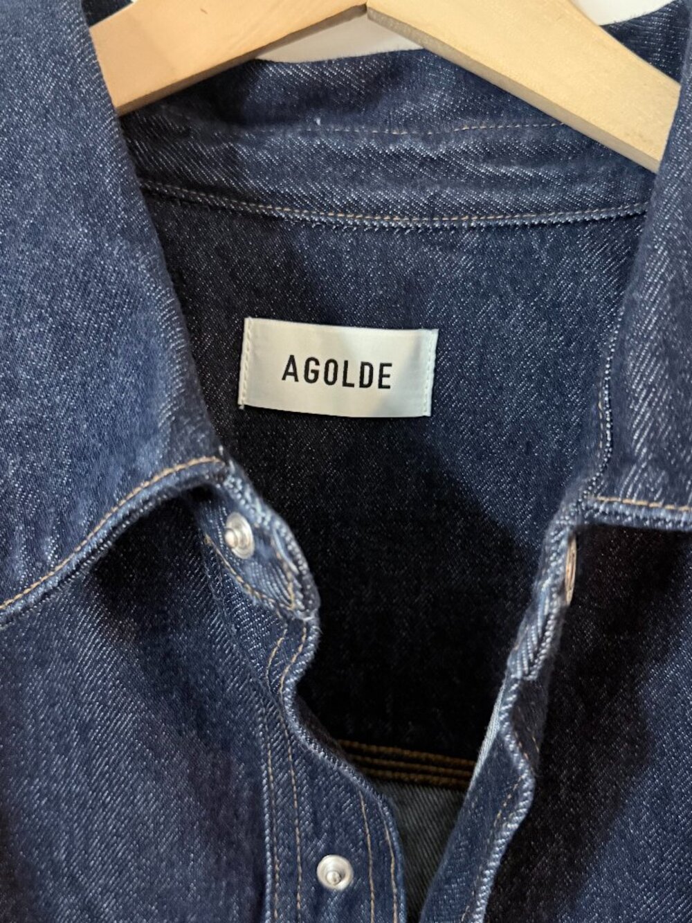 NWT Anthropologie AGOLDE  Atticus Denim Shirt Jacket Rinse Size Large